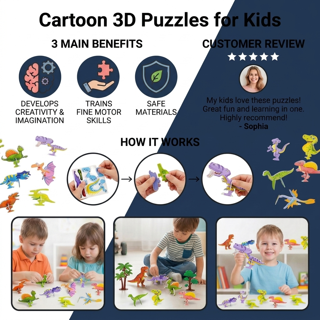 Pop-Out Dinos 3D Dinosaur Puzzle