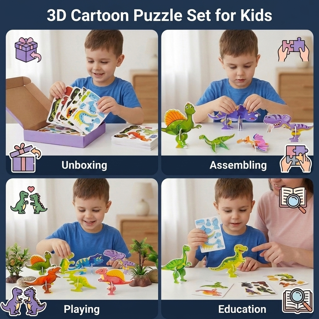 Pop-Out Dinos 3D Dinosaur Puzzle