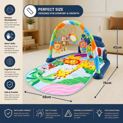 Jungle Play Gym Baby Activity Mat with Piano
