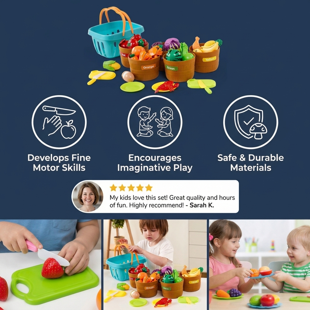 Cutting Fruit and Vegetable Play Food Set